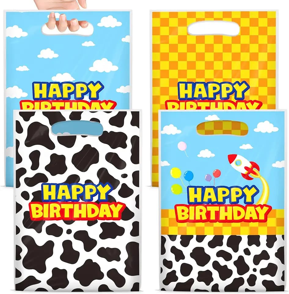Bsenhe 60PCS Cartoon Goodie Bags, Cartoon Birthday Party Favor Gift
