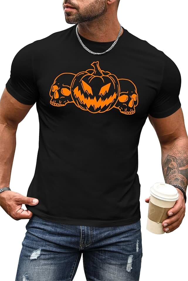 hohololo Halloween Shirt Herren Halloween KüRbis T-Shirt Herbst Karneval KostüM