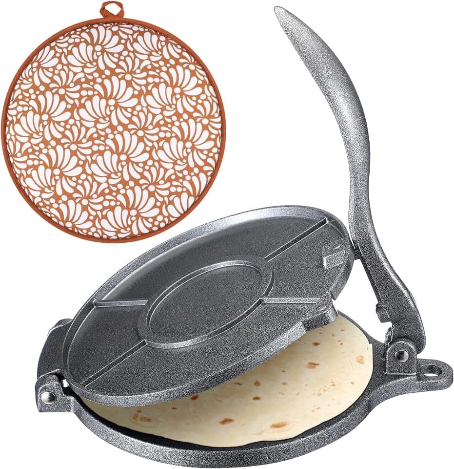 Honeydak 2 Pcs 8 Inch Tortilla Press with 10 Inch Warmer Pouch, Talavera