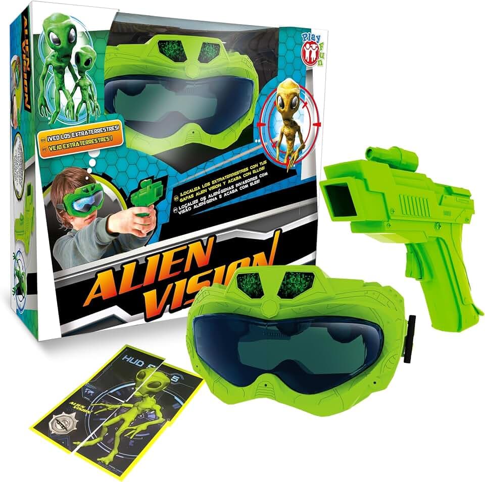 PLAY FUN BY IMC TOYS Alien Vision, Interaktives Spiel mit 3D-Maske und Laserpistole, viel Spaß beim Eliminieren von Aliens und Überwinden von Levels, Spielzeuggeschenk für Kinder ab 5 Jahren