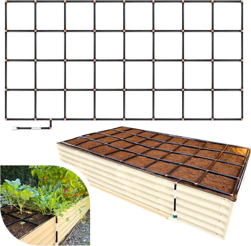 Garden Grid 4x8 | Irrigation System for Garden Bed Watering | Pre-Assembled