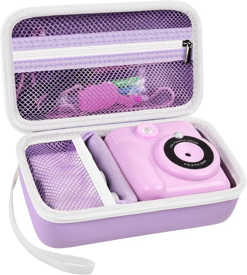 Case Compatible with ESOXOFFORE for Dylanto for Anchioo for WEEFUN for GKTZ for Amzelas for Mafiti Instant Print Camera for Kids, Film Camera Storage Holder Organizer Bag (Box Only)- Purple