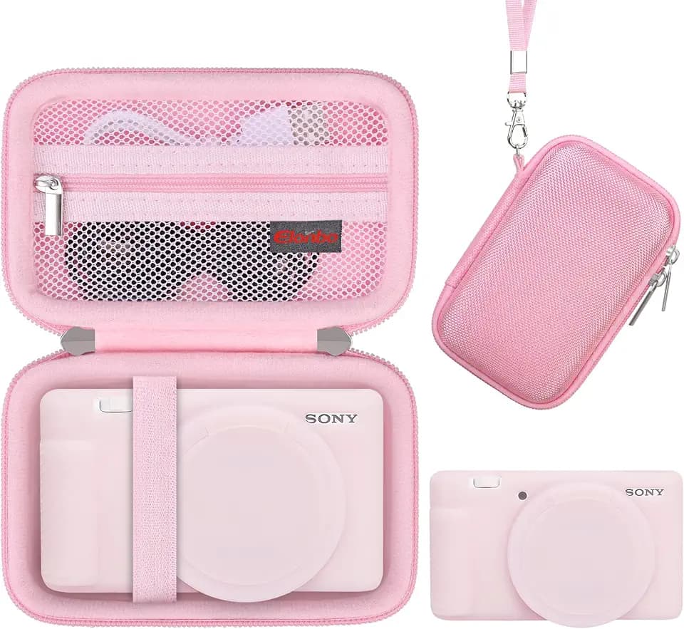 Elonbo Camera Carrying Case for Sony ZV-1 Digital Camera, Pink