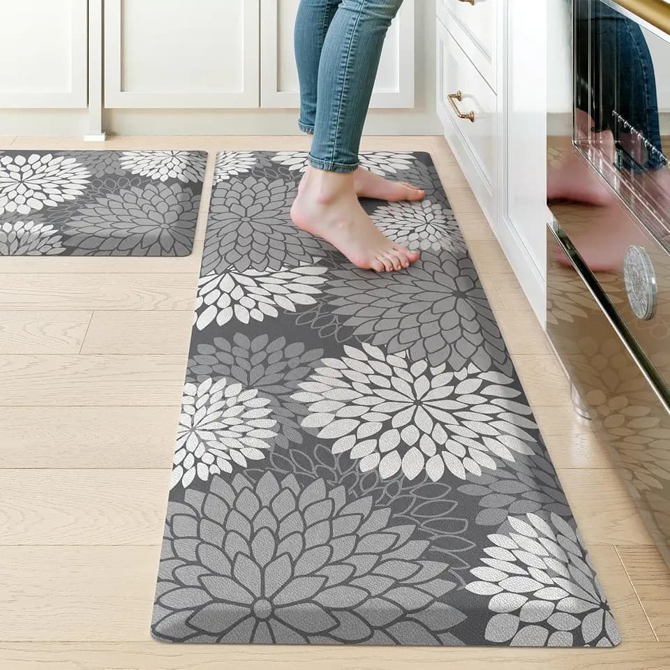 KIMODE Anti Fatigue Mats for Kitchen Floor Cushioned Kitchen Rugs Sets of 2