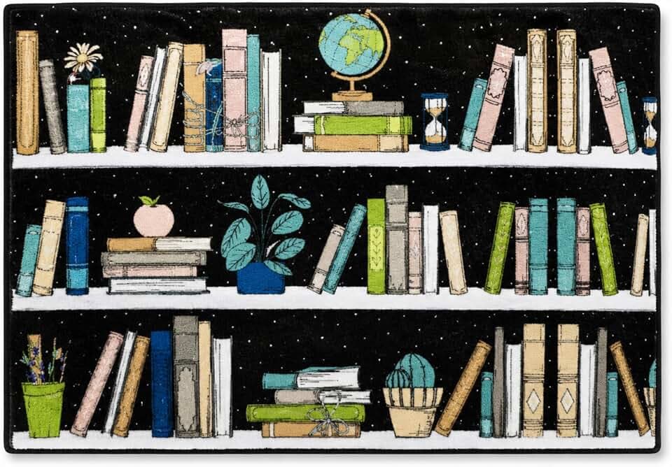 Breling 6 X 9 ft Classroom Playmat Rugs Reading Corner, Book Shelf Non-Slip