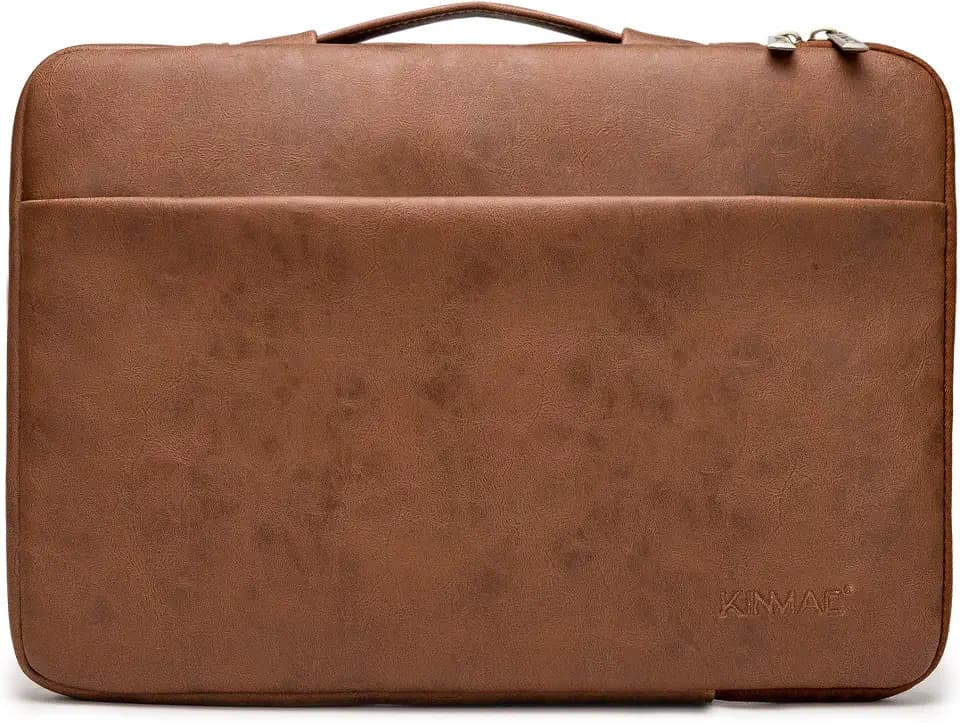 Kinmac 360° Protective Laptop Sleeve Case Bag Cover with Handle for MacBook Pro 16 inch,16 inch HP,Lenovo,Dell,ASUS,Acer Ultrabook and Business Laptop (Coffee PU)