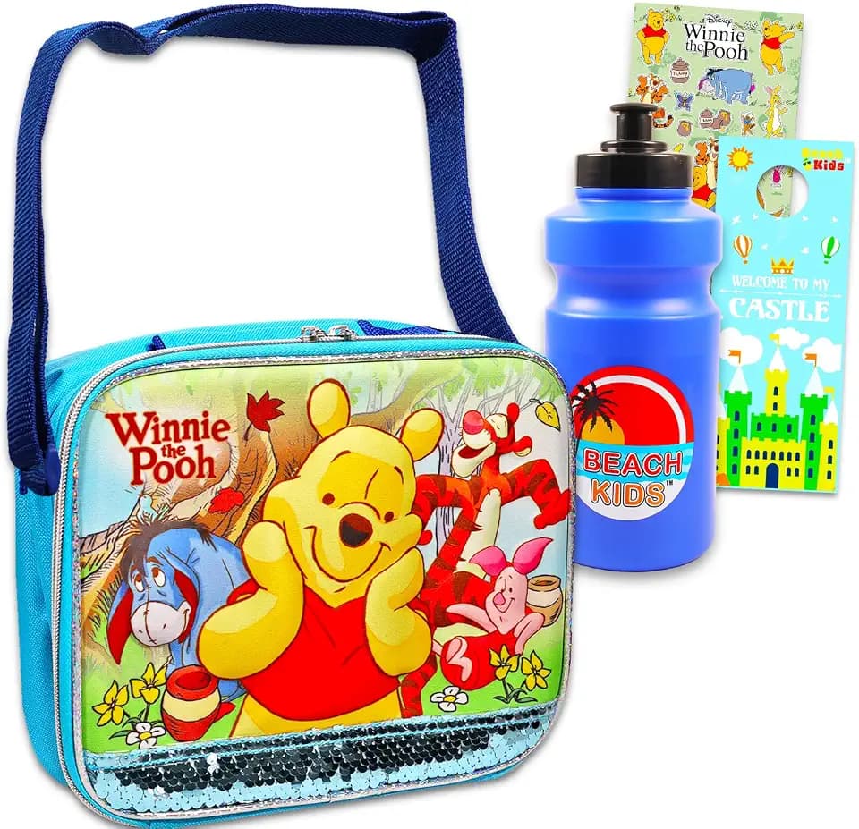 Winnie the Pooh Lunchbox for Toddlers Bundle w/ Insulated Lunch Bag + More