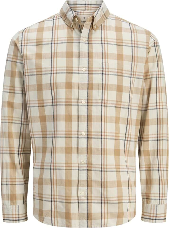 Jack & Jones Herren Jprblubrook Slub Check L/S Shirt Jprblubrook Slub Check L/S Shirt (1er Pack)