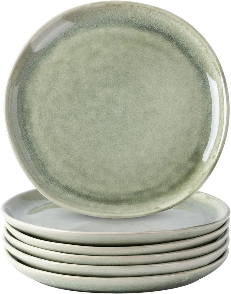 AmorArc Ceramic Plates Set of 6,8.5 Inch Stoneware Small Dinner Plates Set