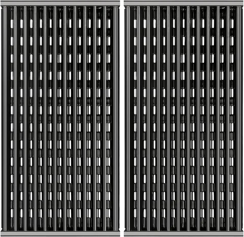 GFTIME 43.2cm Infrarot Grillrost für Charbroil Performance TRU Infrarot 2 Brenner Gasgrill, Porzellan Stahl Grillrost Ersatzteile für Charbroil 463633316, 463672016, 463672416, 463672216, 2 Stück