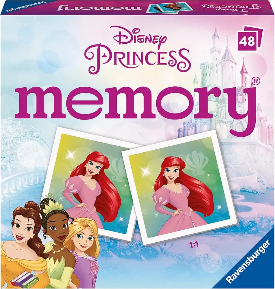 Ravensburger - Memory Mini Disney Princesses | Geschenk für EIN 4-jähriges Mädchen | Spiel für EIN Mädchen ab 4 Jahren | Memory-Spiel für Kinder | 48 Kachelspiele für Mädchen