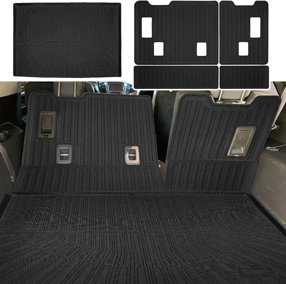 Cargo Mat with Seat Back Cover for Chevrolet Suburban 2015-2020 8 Seats All Weather TPE Full Set Cargo Liners for Suburban Accessories