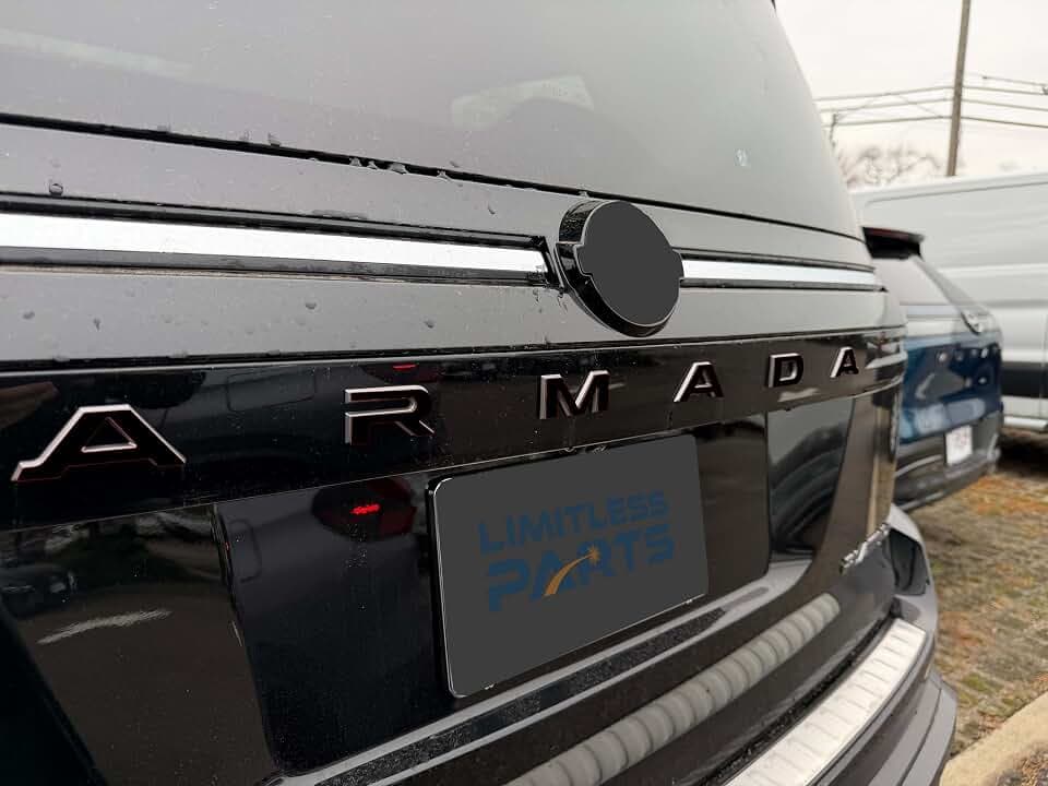 Rear Emblem Overlay Tailgate Letters Compatible with 2026 Nissan Armada Models, 3D Raised & Strong Adhesive Abs Plastic Rear Emblems Decals Letters, NOT Thin Decals- Gloss Black
