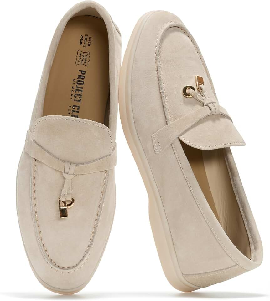 100% Genuine Leather Loafers for Women Slip-on Moccasins Womens Loafers