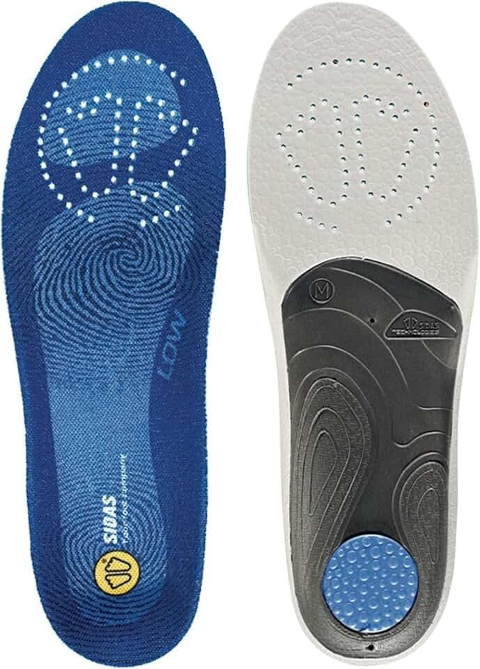 Sidas 3Feet Low Everyday and Sport Insoles, Low Arch Support, All Day Comfortable, Gel pad to Absorb Shocks