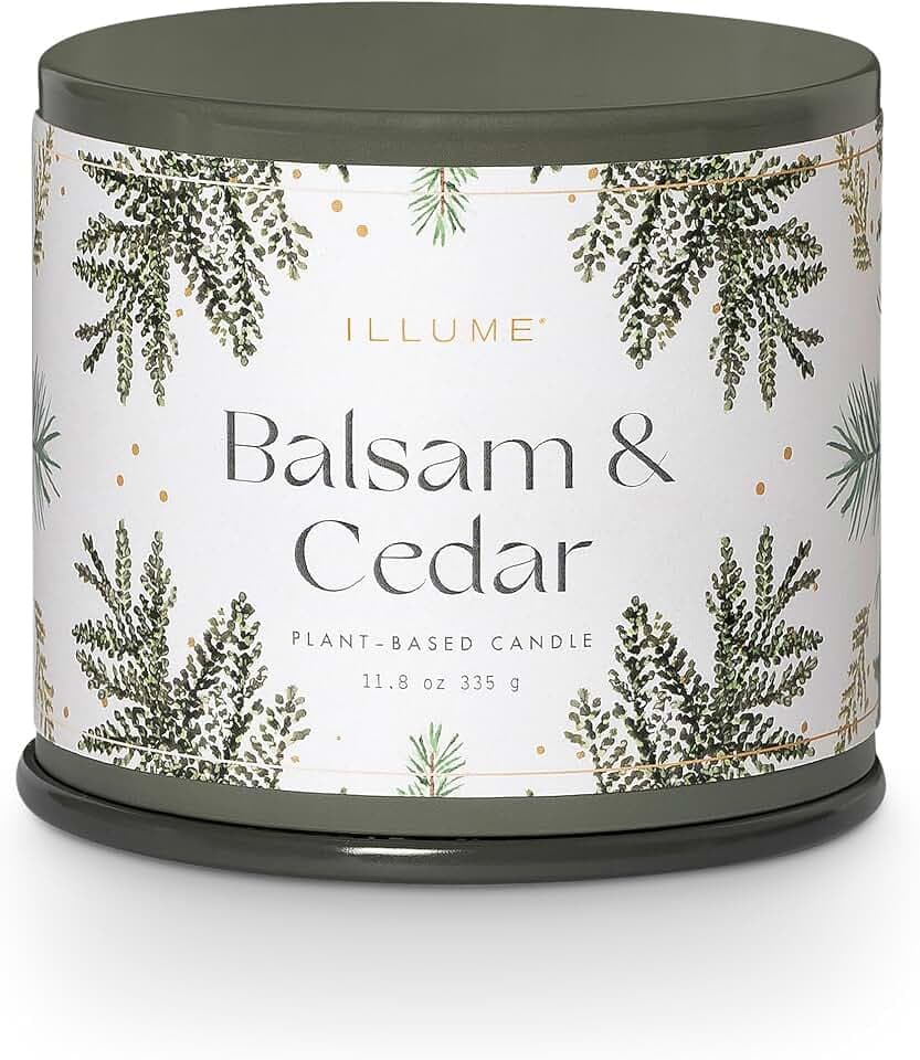 Illume, Candle Tin Balsam Cedar Vanity 11.9 Ounce