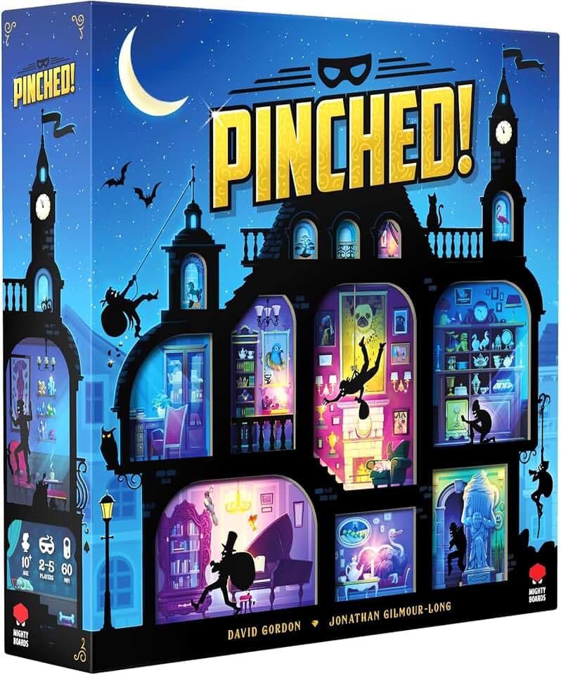 Mighty Boards: Pinched! - Heist Board Game, Mastermind A Manor Burglary, Blends Bluffing Guessing & Psychological Strategy, Ages 10+, 2-5 Players