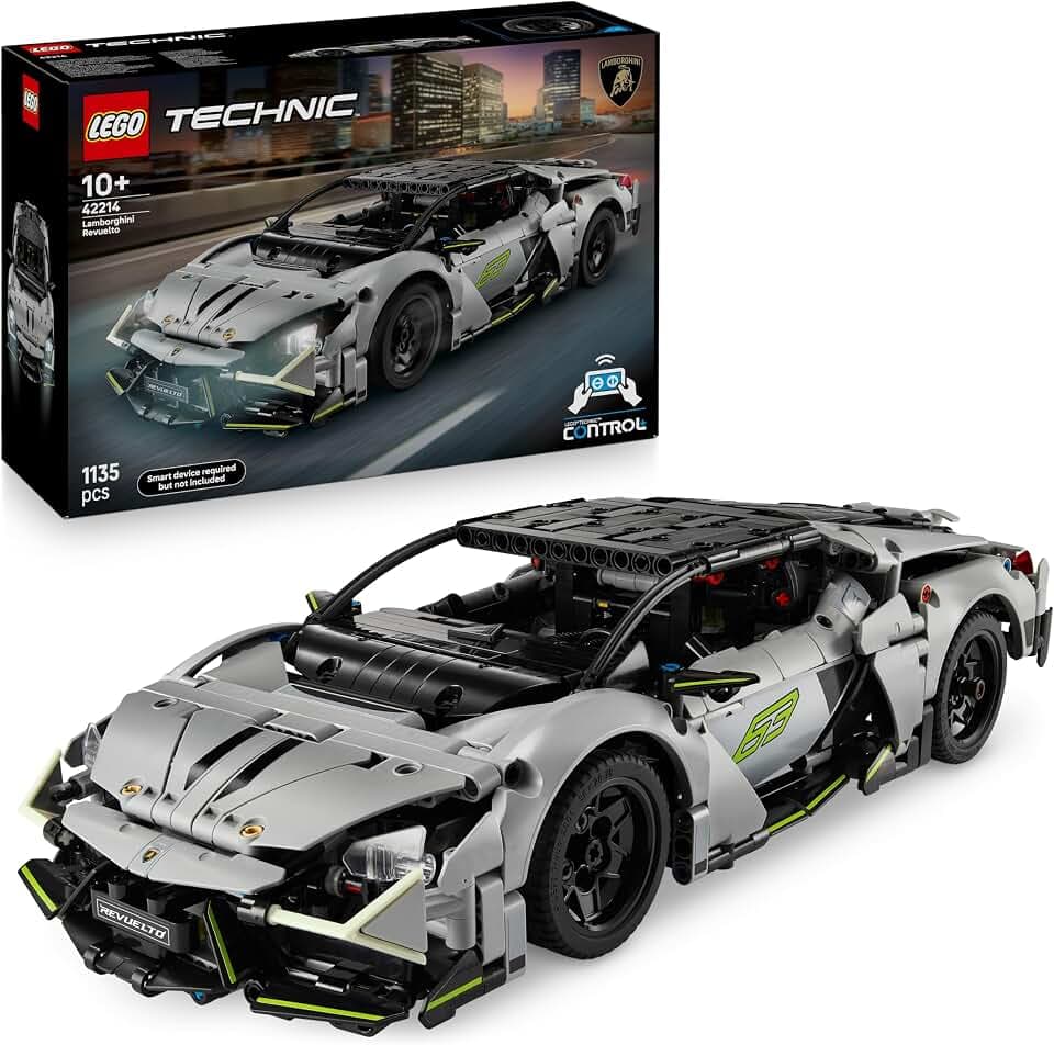 LEGO Technic Lamborghini Revuelto Supersportwagen Spielzeug – ferngesteuertes Automodell mit Lichtfunktionen, Lenkung und wiederaufladbarem Akku-Hub – Geschenk für Jungen ab 10 Jahren – 42214