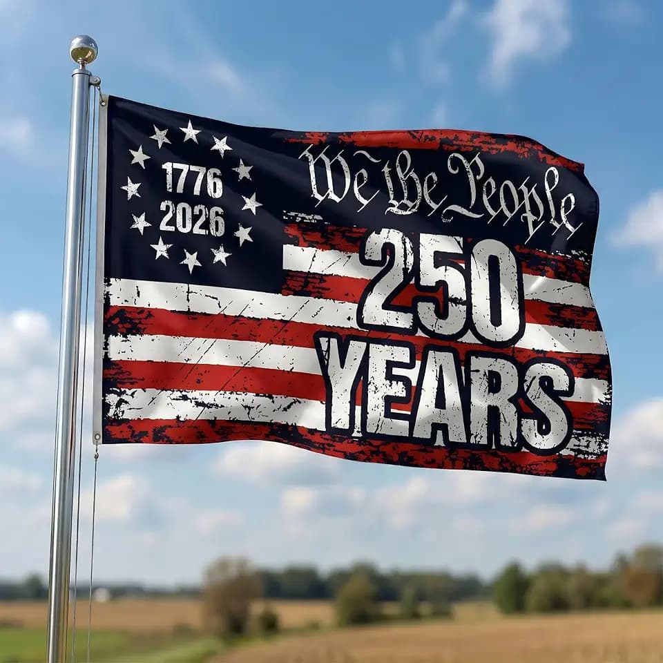 250th Anniversary Flag 3x5 ft - 250 Year Commemorative Flags for Outside - 1776-2026 Garden Flag for Yard Home Decor, Header & Double Stitched