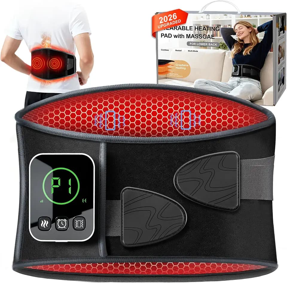 Graphene Cordless Heating Pad with Massager for Back FSA Eligible HSA Gift
