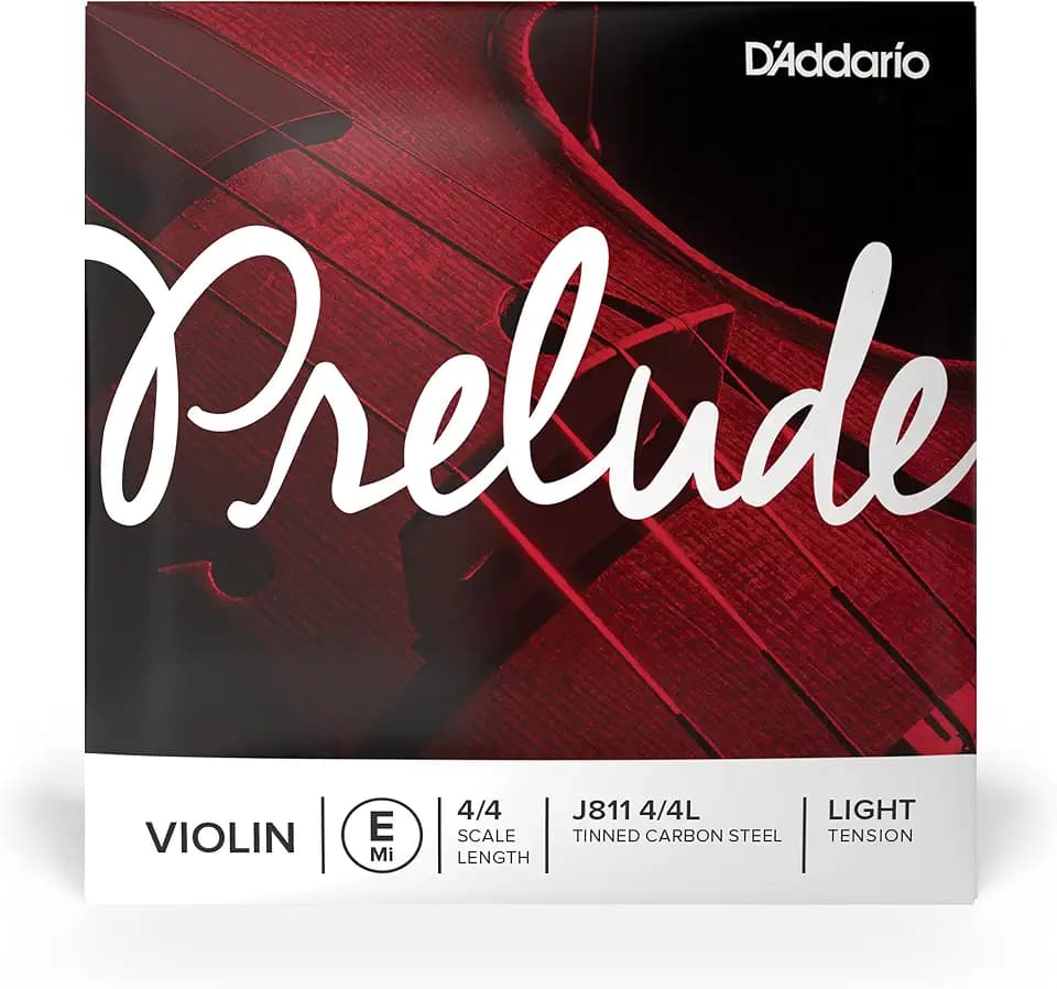 D'Addario Prelude Violin Single E String, 4/4 Scale, Light Tension