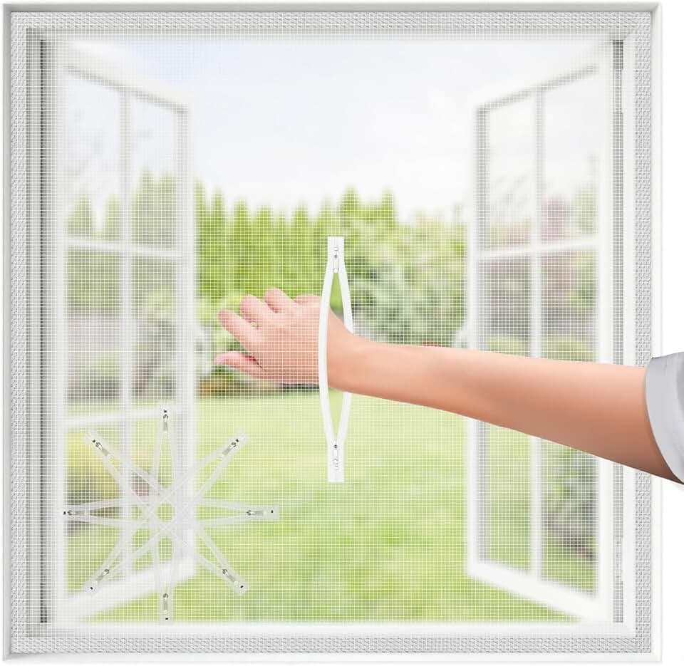 BKSAI Fliegengitter Dachfenster Fliegengitter mit Reißverschluss ohne Bohren für jedes fenster Kippfenster Schrägfenster Dachfenster-Fliegengitter Moskitonetz fürs Fenster Zuschneidbar 130x150CM