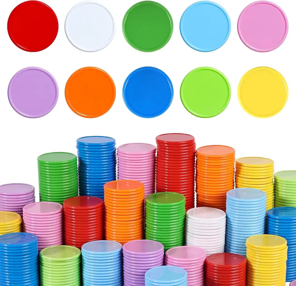 1.45 Inch Plastic Poker Chips for Game Tokens Bulk Poker Card Game Chips