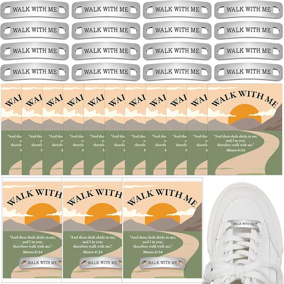 Dingion Walk with Me LDS Shoelace Tag Stainless Steel