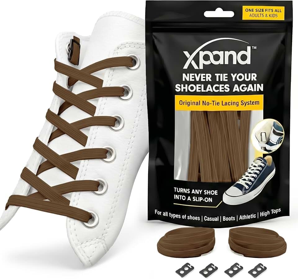 Xpand No Tie Elastic Shoe Laces for Sneakers - Shoelaces for Adults & Kids
