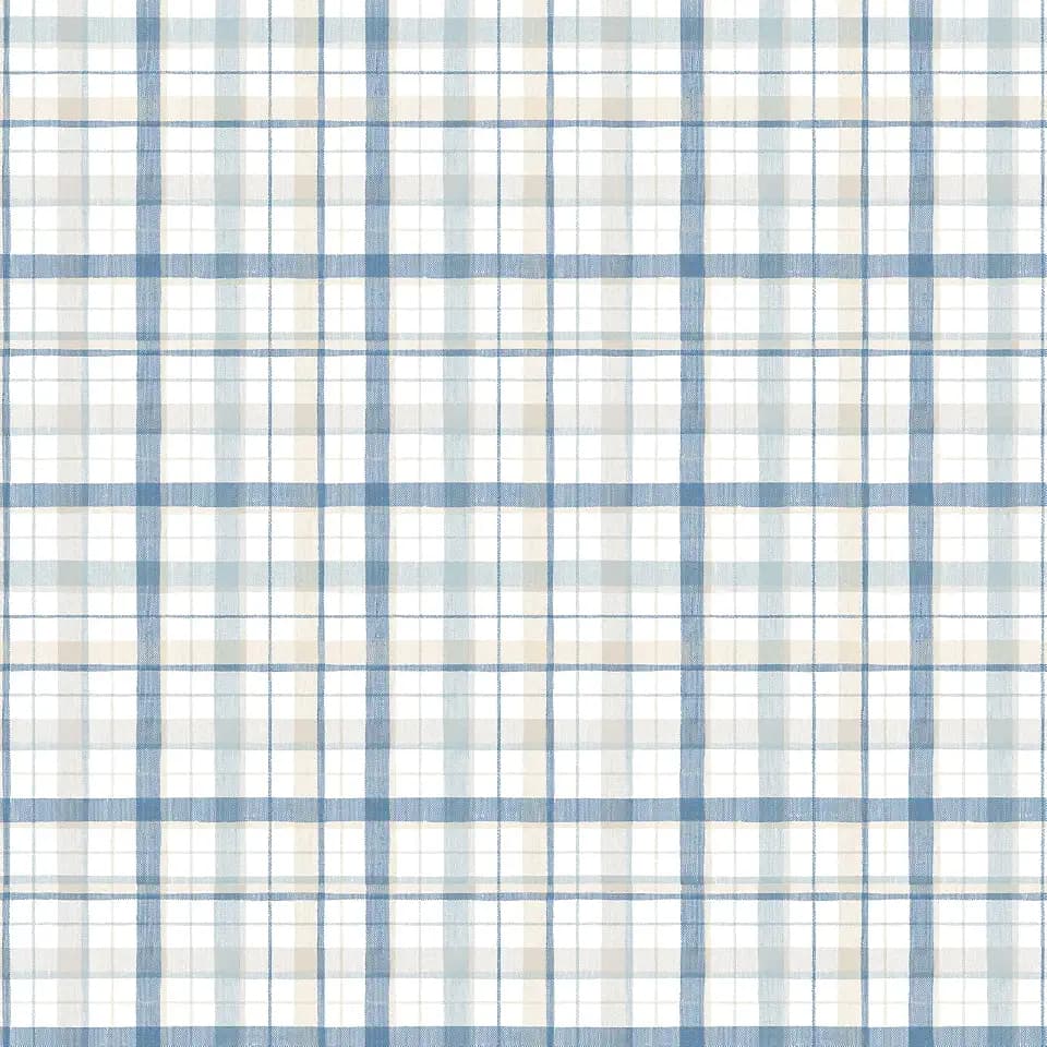 Timeet Modern Peel and Stick Wallpaper Soft Blue Plaid Boho Contact Paper Waterproof Self Adhesive Removable Textured Wall Paper for Bedroom Bathroom Cabinets Wall Decor Vinyl 17.3" x 200"