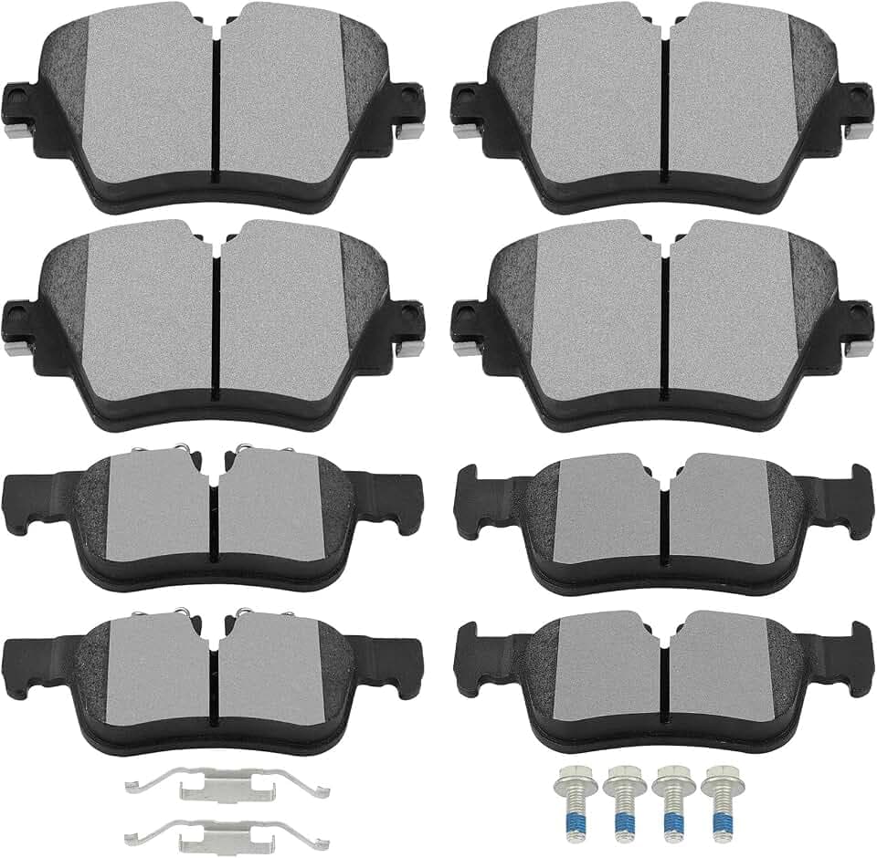 SCITOO D1892 D1762 8PCS Front Ceramic Rear Semi-Metal Brake Pad Sets