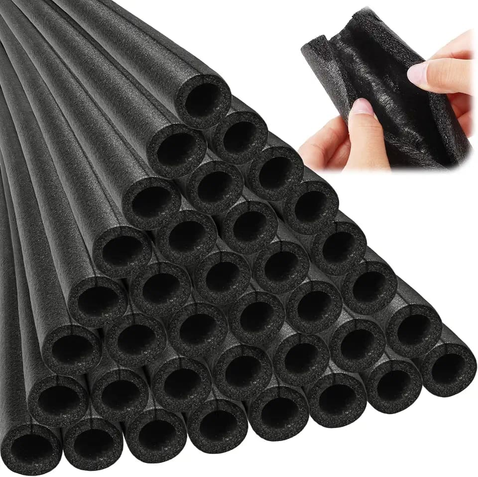 Amylove 36 Pcs 1/2 Inch Pipe Insulation Foam Tube 3.3 ft Black Pool Noodles