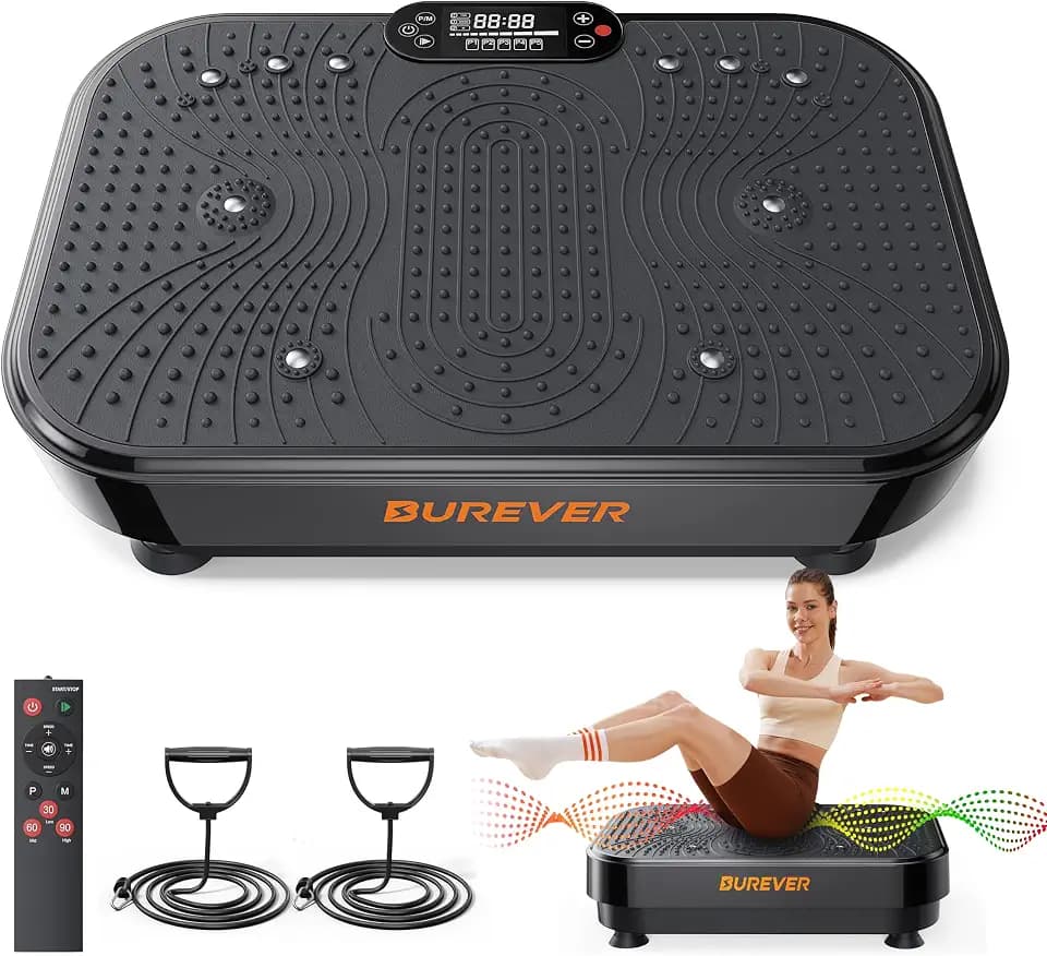 Vibration Plate Exercise Machine, Full Body 150W Vibration Plate for Lymphatic Drainage, 99 Adjustable Speeds, Power Vibrating Fitness Platform for Weight Loss & Fitness, Women Men