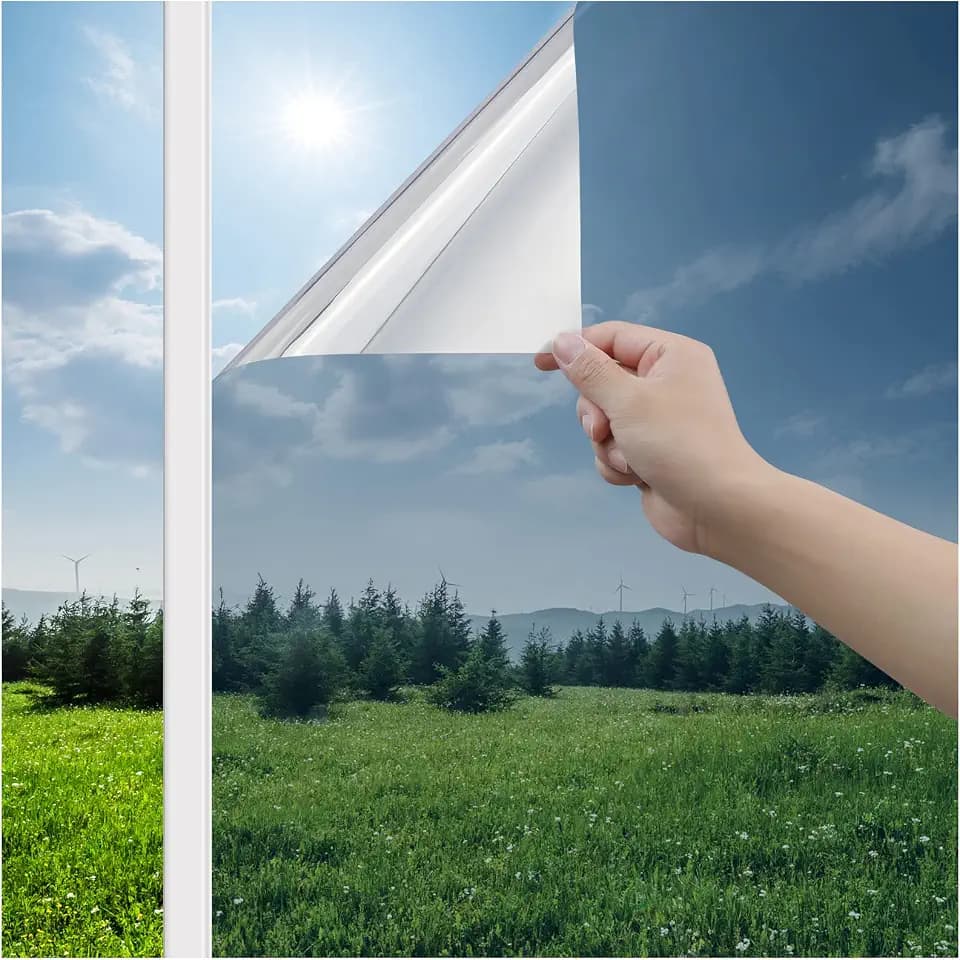 Haton Window Tint for Home, One Way Film, Silver 29.5" x 157.4"