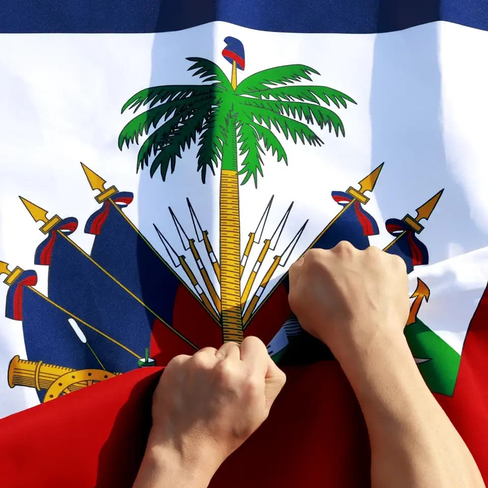 Anley Rip-Proof Double Sided 3-Ply Haiti Flag 3x5 Foot - Vivid Color, Canvas Header and Wrinkle Resistant - The Strongest, Longest Lasting Haitian National Flags 3 X 5 Ft