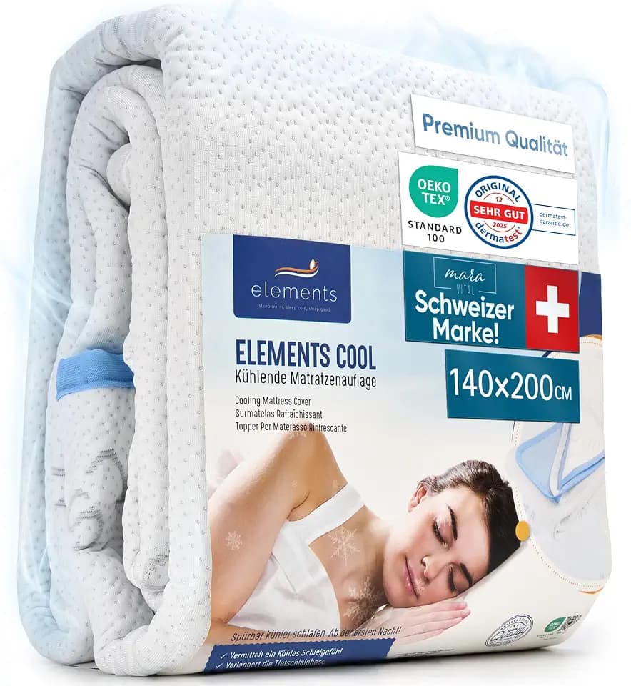 Kühlende Matratzenschoner 140x200cm | Endlich kühl schlafen Dank PCM Kühlfasern | Matratzenauflage gegen Schwitzen mit 3–5 °C Kühleffekt | Matratzenschutz für den Sommer OEKOTEX