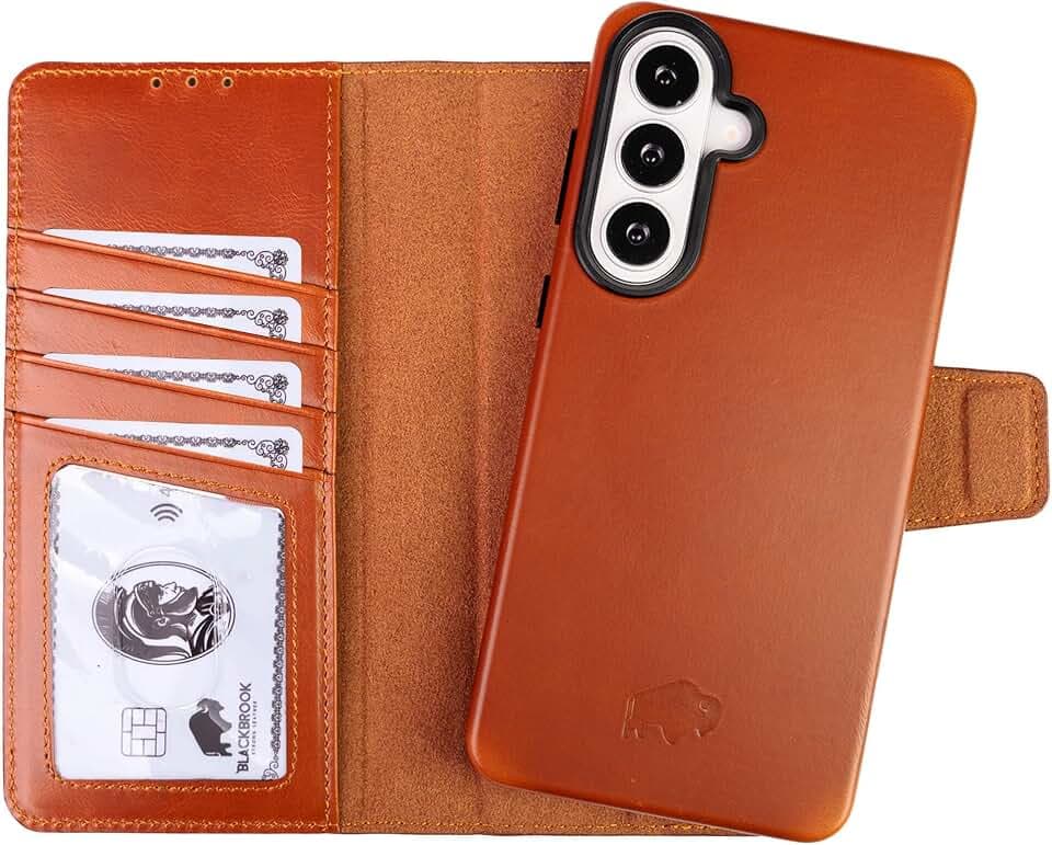 BLACKBROOK Carter Leather Detachable Wallet Case for Samsung S26