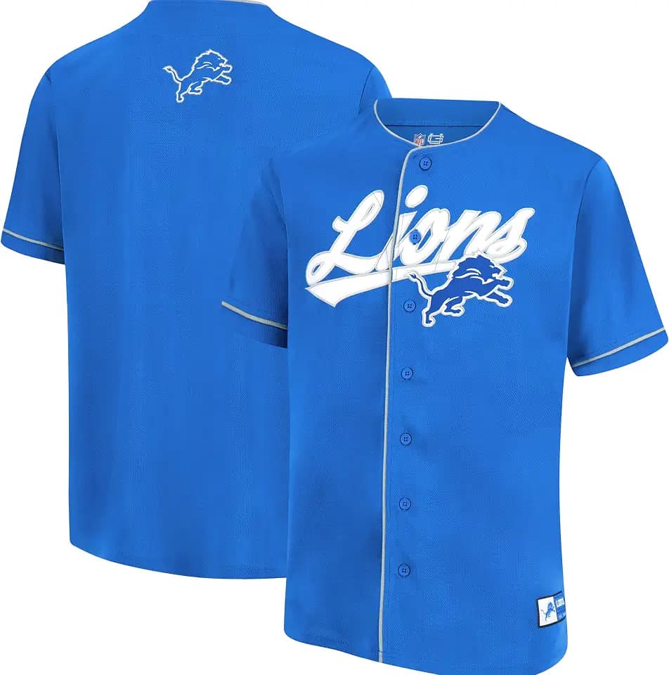 Ultra Game Adult's NFL Official Button Down Baseball Mesh Jersey Shirt