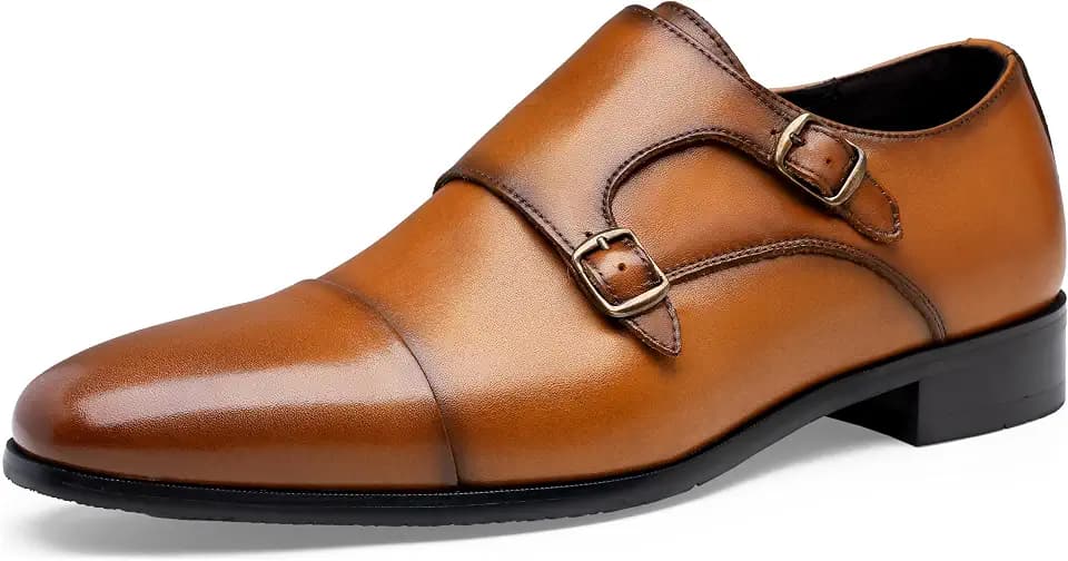 Jousen Dress Shoes for Men Monk Strap Loafers for Men