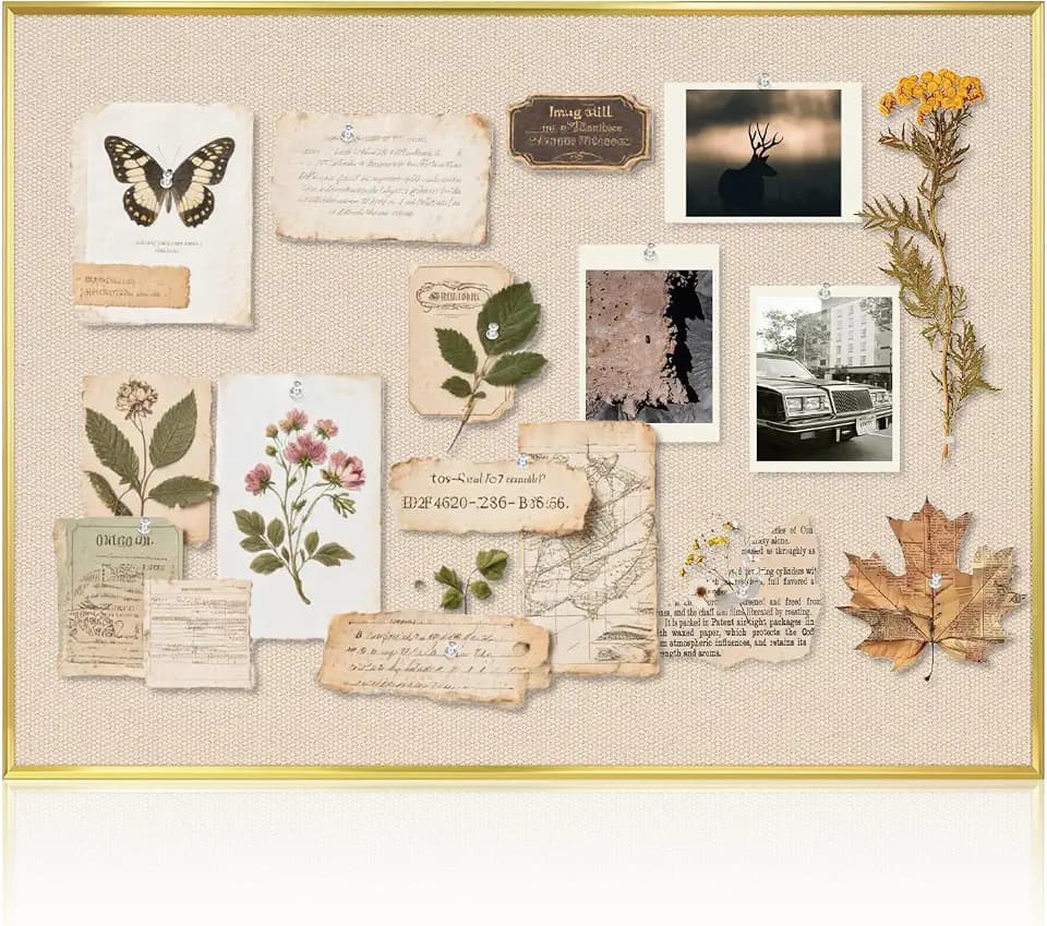 Linen Bulletin Board, 24"x18" Decorative Fabric Pin Board Vision Board
