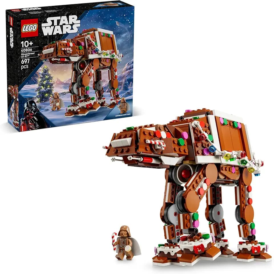 LEGO Star Wars 40806 Lebkuchen AT-AT - Weihnachtlicher Bausatz für Kinder inkl. Darth Vader Minifigur & Lichtschwert - Deko für die Weihnachtszeit - Geschenk für Jungen und Mädchen ab 10 Jahren & Fans