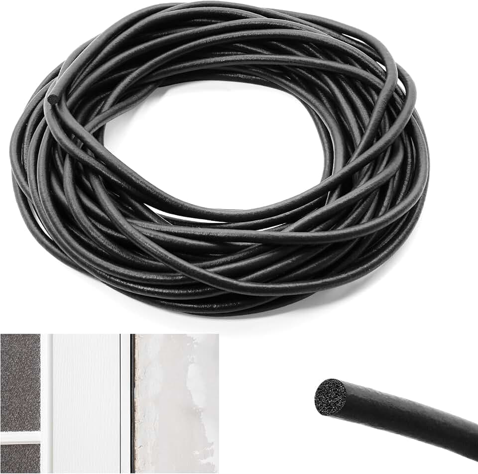 10 Meter Fugen Dichtschnur, Ø 4mm Dichtung Schaum Rundschnur, EPDM Runde Dichtschnur für Fugen, Schwarz Fugendichtschnur, Fugenfüllprofil für die Nahtdichtung von Türen und Fenstern (10 m - Ø 4 mm)