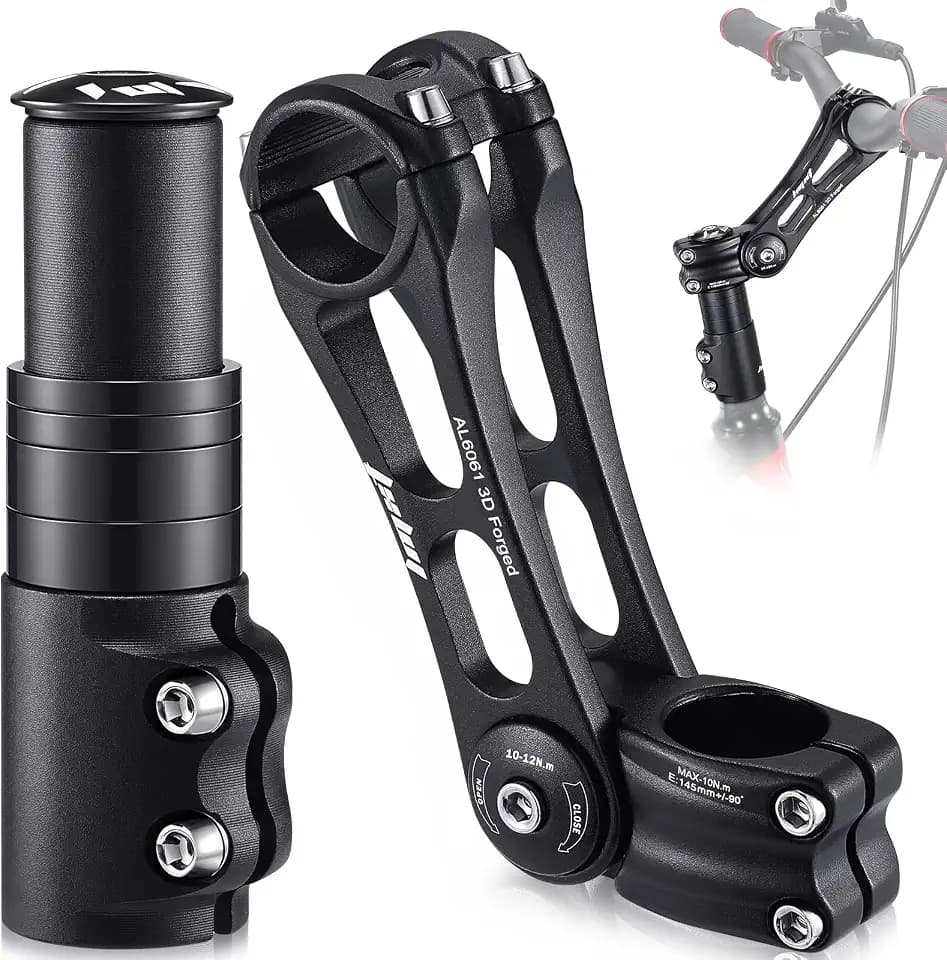 Bike Stem Riser & Adjustable Stem Set, 31.8mm Handlebar Angle Adjuster