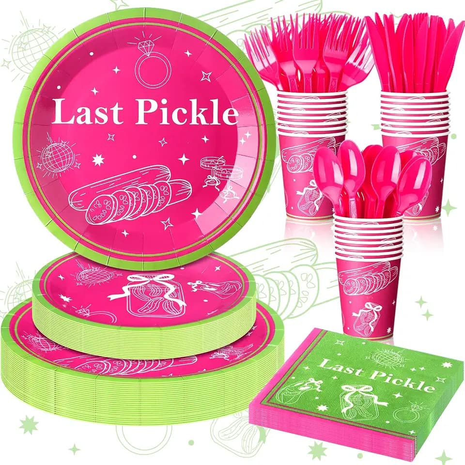 168 Pcs Last Pickle Bachelorette Party Decorations Tableware Set