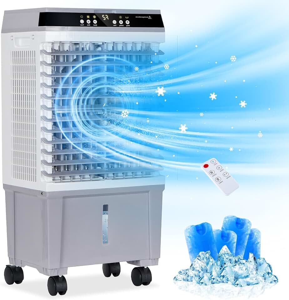 Uthfy Evaporative Air Cooler, 1800 CFM Swamp Cooler Air Conditioner, 31”