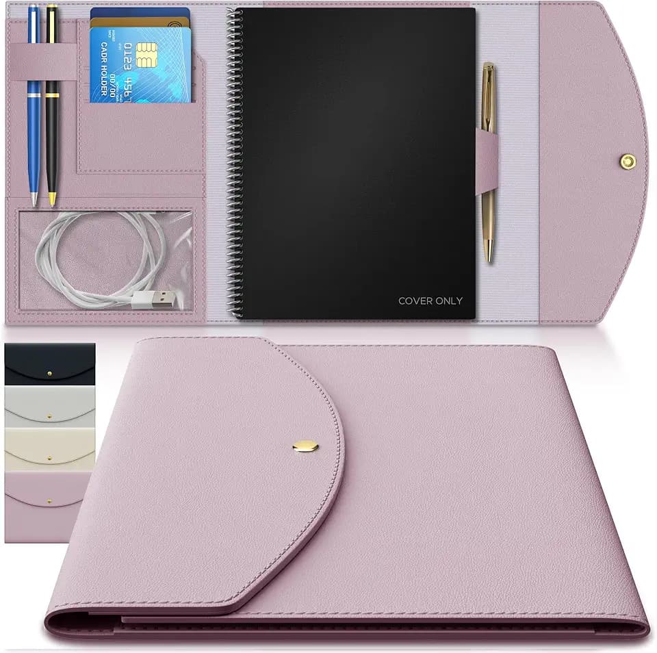 Luxuriöser schlanker Organizer-Einband, kompatibel mit, Journal, Planer, Executive-Größe A5, passend für 15,2 x 22,4 cm große Notizbücher, weiches veganes Leder für Core (Purple, Letter - A4)