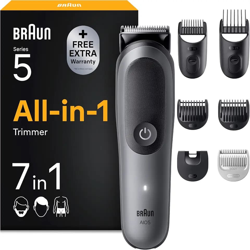 Braun Multigroom All-in-One Series 5, 7-in-1 Trimmer, AIO5520, Grau
