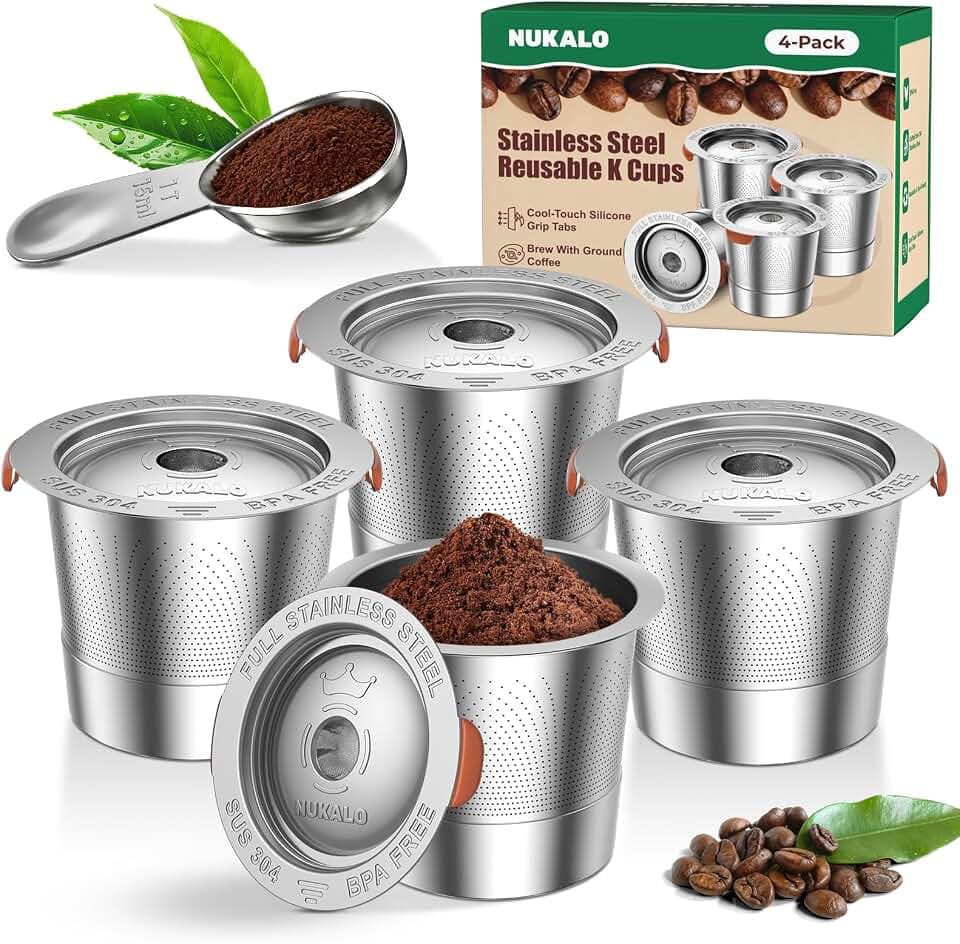 Reusable K Cups for Keurig 1.0, Stainless Steel Pods 4 Pack