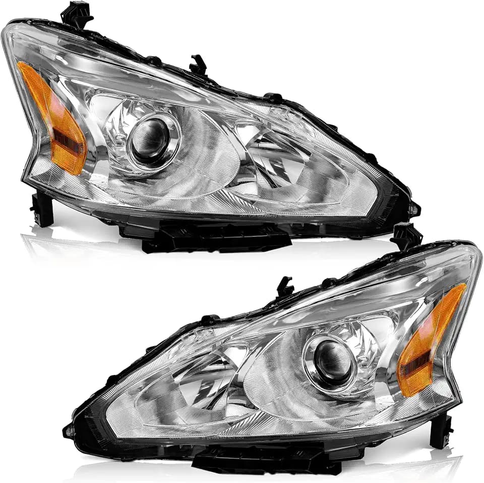 WEELMOTO Halogen Headlights Assembly for 2013-2015 Nissan Altima