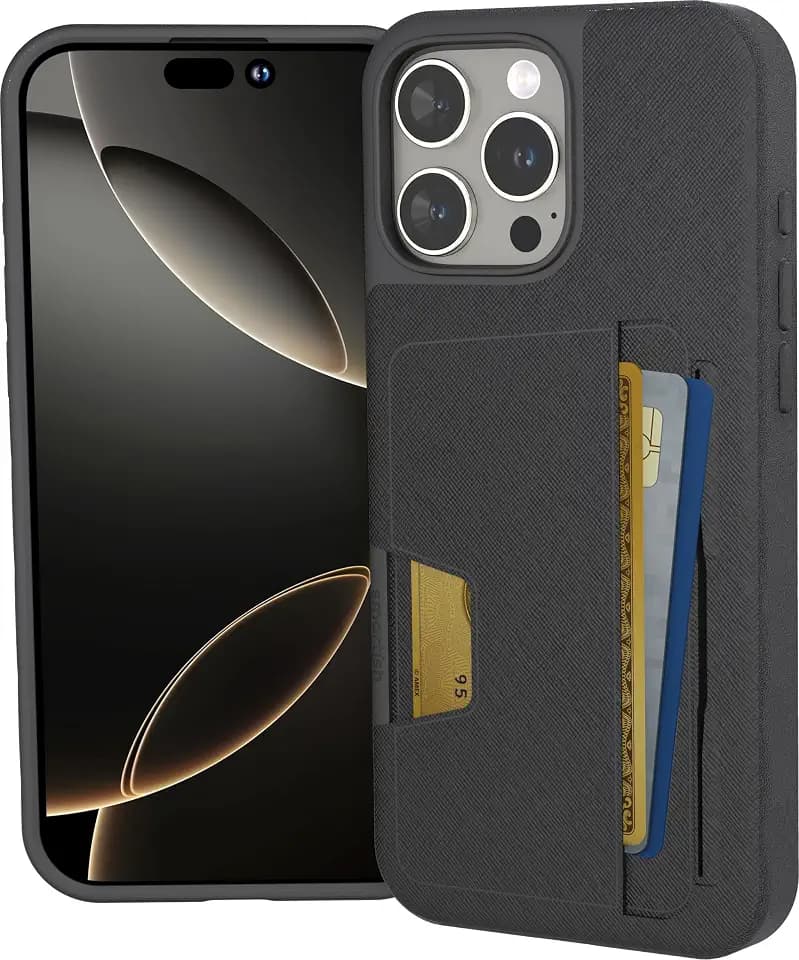 Smartish iPhone 16 Pro Max Wallet Case Card Holder, Wallet Slayer V2, Black